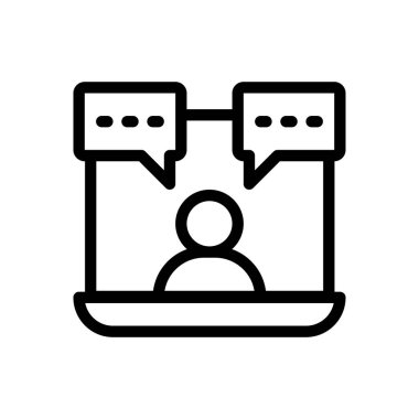 Şeffaf bir arkaplan üzerinde çevrimiçi vektör illüstrasyonu. Konsept ve grafik tasarım için ince çizgi simgesi..