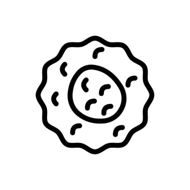 Şeffaf bir arkaplanda omlet vektör çizimi. Konsept ve grafik tasarımı için ince çizgi simgesi..