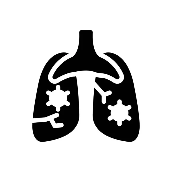 透明背景下的肺矢量图解 优质符号 概念和图形设计的Glyphs图标 — 图库矢量图片