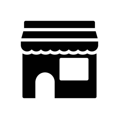 Şeffaf bir arkaplanda mağaza vektör çizimi. Konsept ve grafik tasarım simgeleri için kaliteli semboller.. 