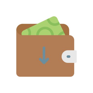 Saydam bir arkaplanda cüzdan vektör çizimi. Konsept ve grafik tasarım için kaliteli simgeler..