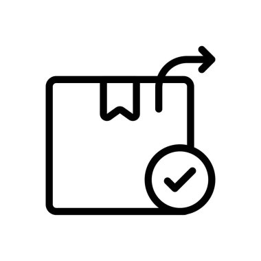 Şeffaf bir arkaplan üzerinde paket vektör çizimi. Konsept ve grafik tasarımı için ince çizgi simgesi..