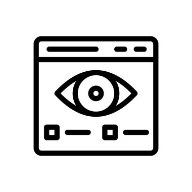 Saydam bir arkaplan üzerinde web sayfası vektör illüstrasyonu. Konsept ve grafik tasarımı için ince çizgi simgesi.. 