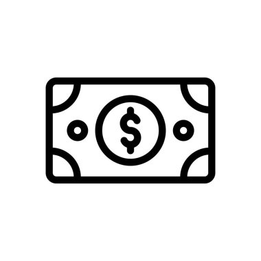 Saydam bir arkaplanda dolar vektör illüstrasyonu. Premium kalite semboller. Konsept ve grafik tasarım için ince çizgi simgesi..