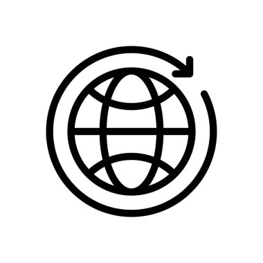 Şeffaf bir arkaplan üzerinde küresel vektör çizimi. Premium kalite sembolleri. Konsept ve grafik tasarım için ince çizgi simgesi. 