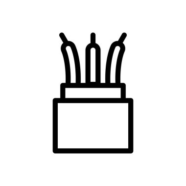 Şeffaf bir arkaplan üzerinde kablo vektör çizimi. Premium kalite semboller. Konsept ve grafik tasarım için ince çizgi simgesi. 