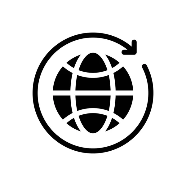 Ilustração Vetorial Global Fundo Transparente Símbolos Qualidade Premium Ícone Glyphs — Vetor de Stock