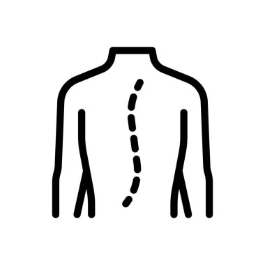 Şeffaf bir arkaplanda omurga vektör çizimi. Konsept ve grafik tasarım için ince çizgi simgesi.. 