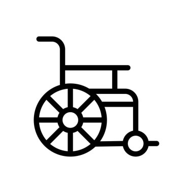 Saydam bir arkaplan üzerinde tekerlekli sandalye vektör çizimi. Konsept ve grafik tasarım için ince çizgi simgesi.. 