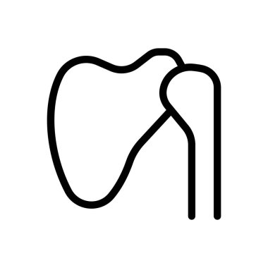 Saydam bir arkaplanda omuz vektör çizimi. Konsept ve grafik tasarımı için ince çizgi simgesi.. 