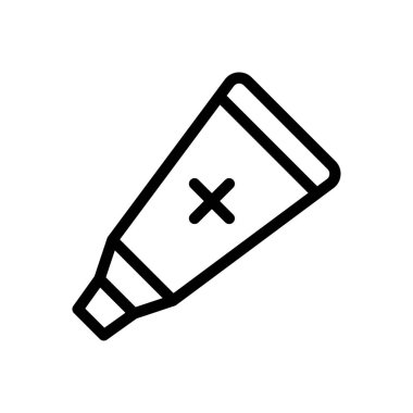 Şeffaf bir arkaplanda merhem vektör çizimi. Konsept ve grafik tasarım için ince çizgi simgesi.. 