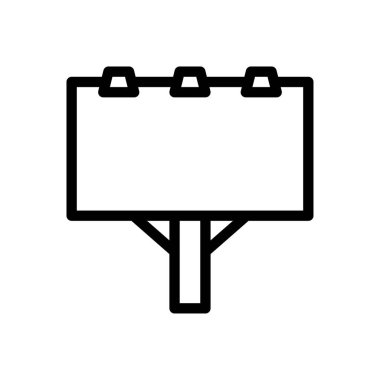 Saydam bir arkaplan üzerinde reklam panosu vektör illüstrasyonu. Konsept ve grafik tasarımı için ince çizgi simgesi.. 