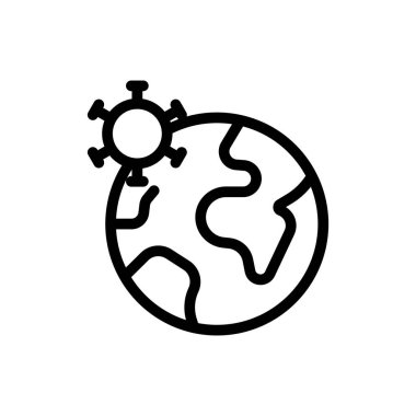 Şeffaf bir arkaplan üzerinde koronavirüs vektör çizimi. Konsept ve grafik tasarım için ince çizgi simgesi..