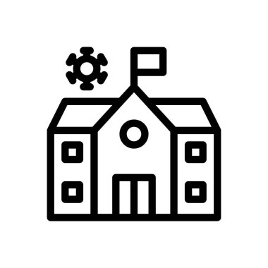 Şeffaf bir arkaplan üzerinde okul vektör çizimi. Premium kalite sembolleri. Konsept ve grafik tasarım için ince çizgi simgesi.