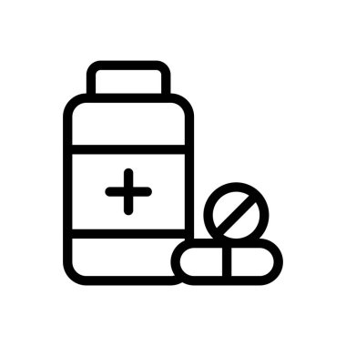 Şeffaf bir arkaplanda hap vektör çizimi. Premium kalite semboller. Konsept ve grafik tasarım için ince çizgi simgesi.. 