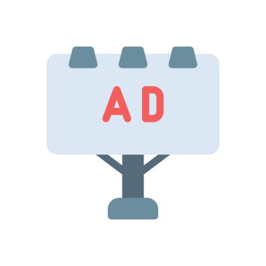 Saydam bir arkaplan üzerinde reklam panosu vektör illüstrasyonu. Konsept ve grafik tasarımı için premimium kalite simgeleri.. 