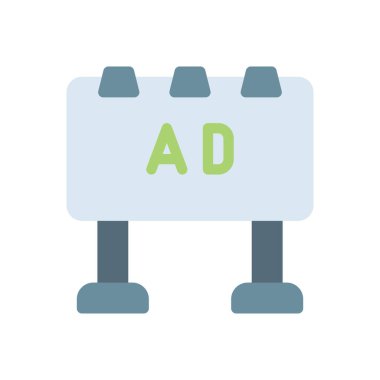 Saydam bir arkaplan üzerinde reklam panosu vektör illüstrasyonu. Konsept ve grafik tasarımı için premimium kalite simgeleri.. 