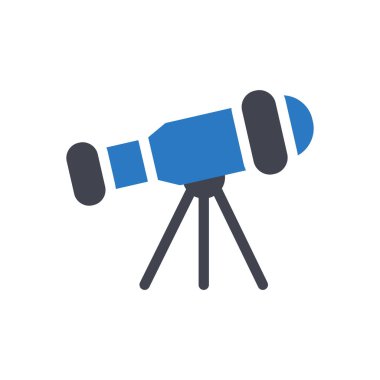 Şeffaf bir arkaplan üzerinde teleskop vektör çizimi. Konsept ve grafik tasarımı için özel kalite semboller..