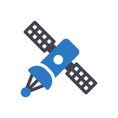 Şeffaf bir arkaplan üzerinde uydu vektör çizimi. Konsept ve grafik tasarımı için özel kalite semboller..  