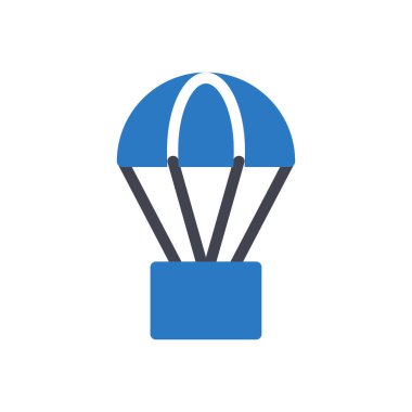 Şeffaf bir arkaplan üzerinde paraşüt vektör çizimi. Konsept ve grafik tasarımı için özel kalite semboller..