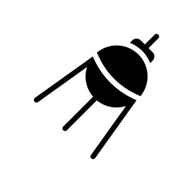 Şeffaf bir arkaplan üzerinde sputnik vektör çizimi. Konsept ve grafik tasarımı için özel kalite semboller.. 