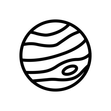 Şeffaf bir arkaplan üzerinde jupiter vektör çizimi. Konsept ve grafik tasarımı için ince çizgi simgesi..