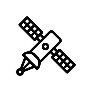 Şeffaf bir arkaplan üzerinde uydu vektör çizimi. Premium kalite semboller. Konsept ve grafik tasarım için ince çizgi simgesi. 