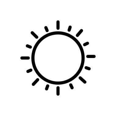Şeffaf bir arkaplanda güneş vektör çizimi. Premium kalite semboller. Konsept ve grafik tasarım için ince çizgi simgesi.