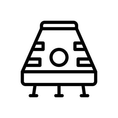 Şeffaf bir arkaplan üzerinde UFO vektör çizimi. Konsept ve grafik tasarımı için ince çizgi simgesi.. 