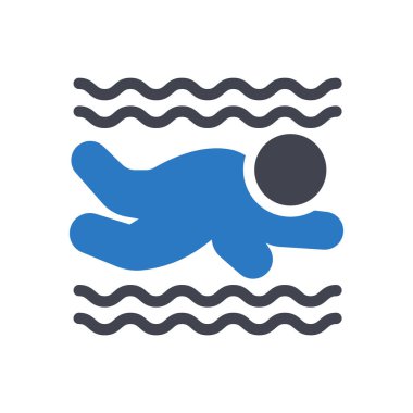 Şeffaf bir arkaplanda yüzme vektörü çizimi. Konsept ve grafik tasarım simgeleri için kaliteli semboller.. 