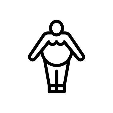 Şeffaf bir arkaplanda kilolu vektör çizimi. Konsept ve grafik tasarımı için ince çizgi simgesi..