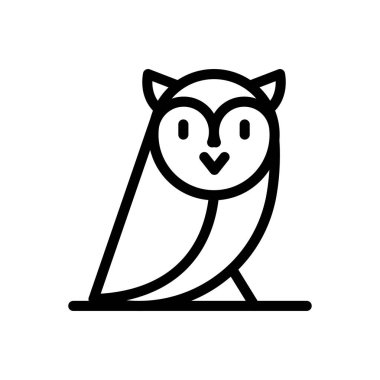 Şeffaf bir arkaplan üzerinde baykuş vektör çizimi. Premium kalite semboller. Konsept ve grafik tasarım için ince çizgi simgesi.