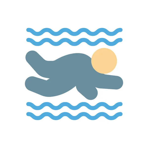 透明背景下的游泳矢量图解 优质符号 概念和平面设计的冲击图标 — 图库矢量图片