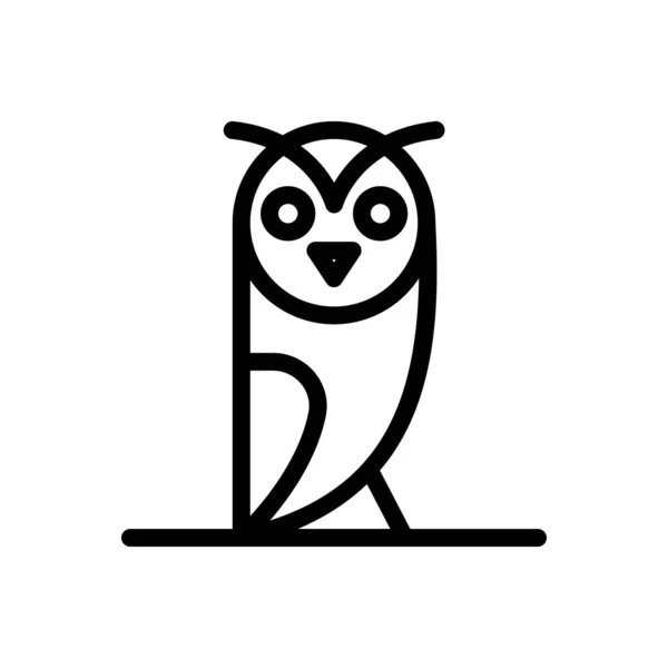 透明背景下的猫头鹰矢量图解 高级质量符号 概念和图形设计用的细线图标 — 图库矢量图片