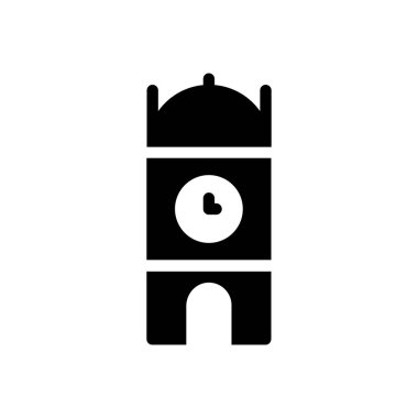 Saydam bir arkaplan üzerinde saat vektör illüstrasyonu. Konsept ve grafik tasarım simgeleri için kaliteli semboller..