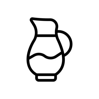 Şeffaf bir arkaplan üzerinde sürahi vektör çizimi. Premium kalite semboller. Konsept ve grafik tasarım için ince çizgi simgesi.