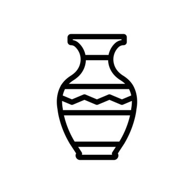 şeffaf bir arkaplan üzerinde vazo vektör çizimi. Premium kalite semboller. Konsept ve grafik tasarım için ince çizgi simgesi.