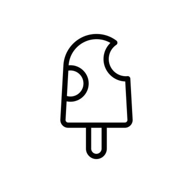 Şeffaf bir arkaplanda buzlu şeker vektör çizimi. Konsept ve grafik tasarımı için ince çizgi simgesi..