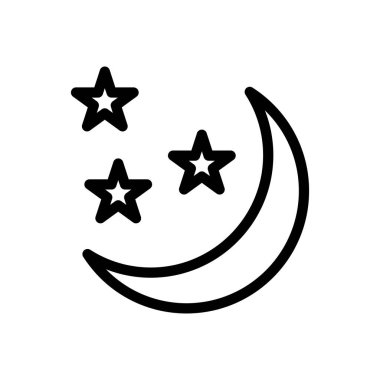 Saydam bir arkaplan üzerinde ay vektör çizimi. Premium kalite semboller. Konsept ve grafik tasarım için ince çizgi simgesi.