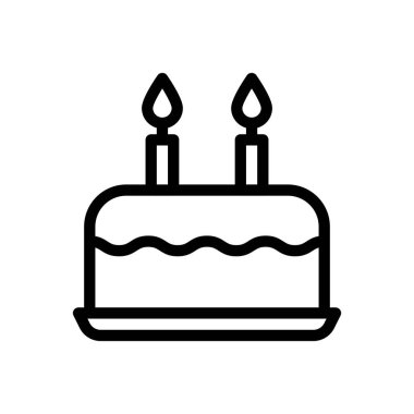 Şeffaf bir arkaplanda pasta vektör çizimi. Konsept ve grafik tasarım için ince çizgi simgesi..