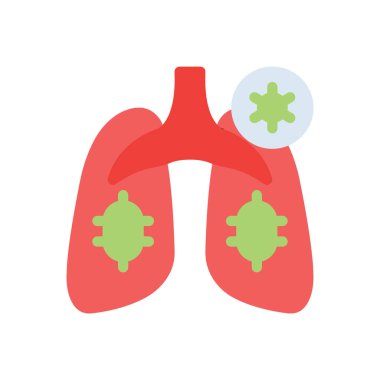 Şeffaf bir arkaplan üzerinde akciğer vektör çizimi. Konsept ve grafik tasarım için birinci sınıf kalite simgeler.. 