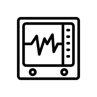 Saydam bir arkaplanda nabız vektör çizimi. Konsept ve grafik tasarım için ince çizgi simgesi.. 