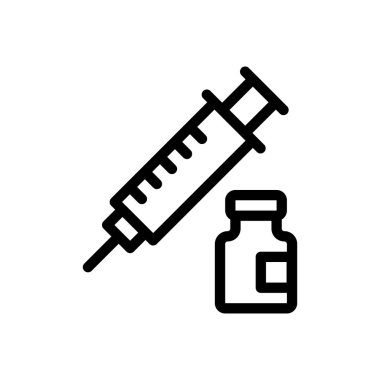 Şeffaf bir arkaplanda enjeksiyon vektör çizimi. Premium kalite sembolleri. Konsept ve grafik tasarım için ince çizgi simgesi.