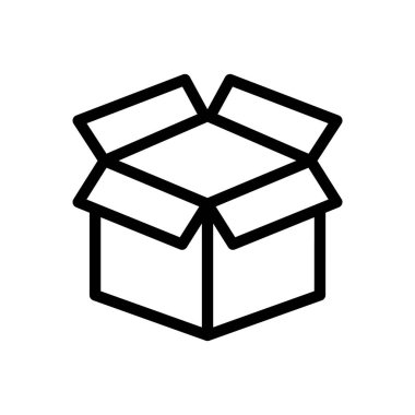 Şeffaf bir arkaplanda kutu vektör illüstrasyonunu aç. Premium kalite semboller. Konsept ve grafik tasarım için ince çizgi simgesi.