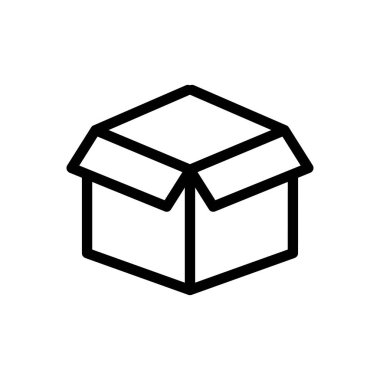 Şeffaf bir arkaplanda kutu vektör çizimi. Konsept ve grafik tasarım için ince çizgi simgesi.. 