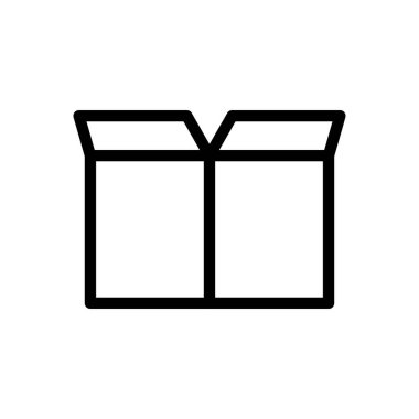 Şeffaf bir arkaplanda kutu vektör illüstrasyonunu aç. Premium kalite semboller. Konsept ve grafik tasarım için ince çizgi simgesi.