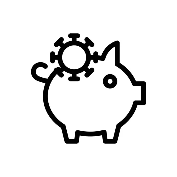 Piggy Vector Illustration Transparent Background Premium Quality Symbols Thin Line - Stok Vektor