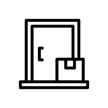 Saydam bir arkaplan üzerinde kapı vektör çizimi. Premium kalite semboller. Konsept ve grafik tasarım için ince çizgi simgesi.