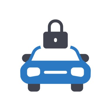 Saydam bir arkaplan üzerinde araba kilidi vektör illüstrasyonu. Konsept ve grafik tasarımı için mükemmel kalite semboller..