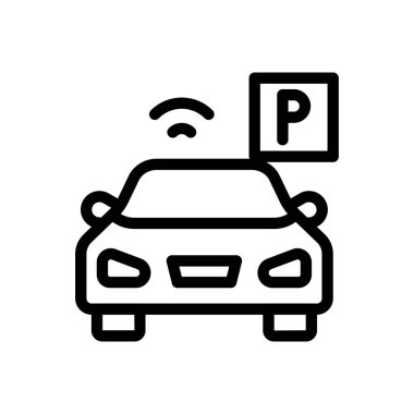 Şeffaf bir arkaplanda araba vektör çizimi. Konsept ve grafik tasarım için ince çizgi simgesi..